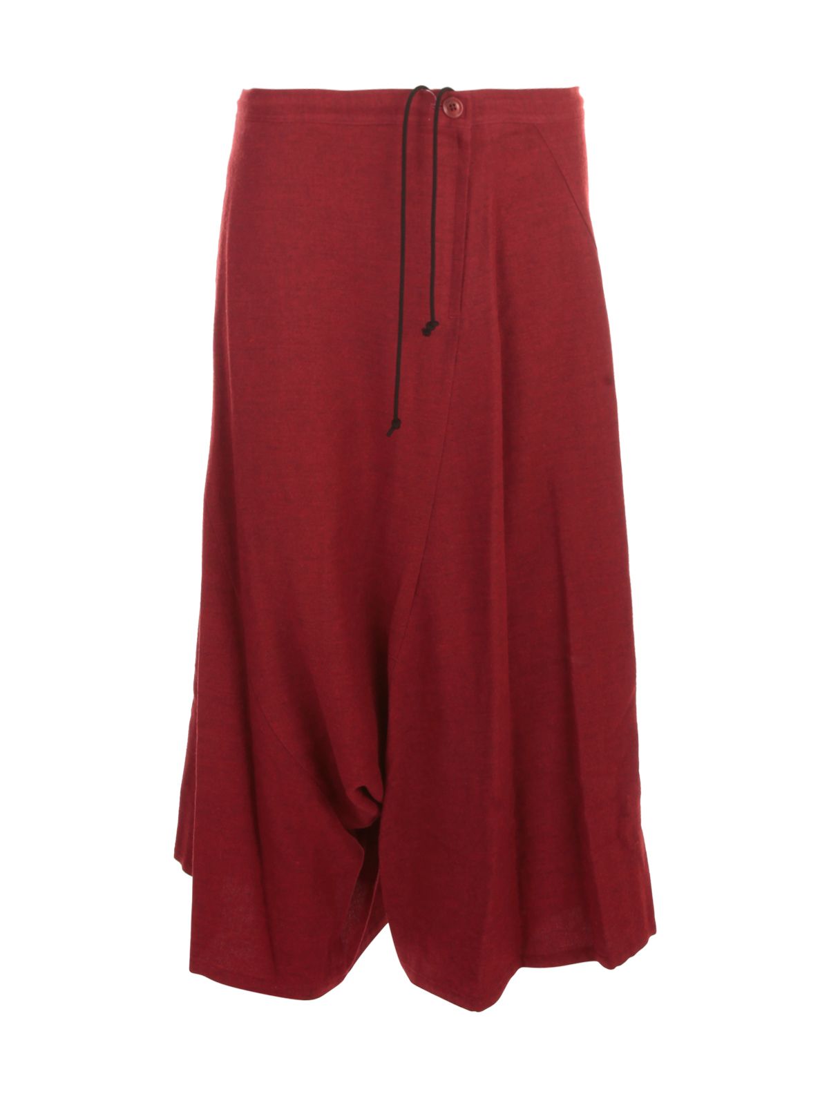 Y's Red Asymmetric &amp; Draped Skirt