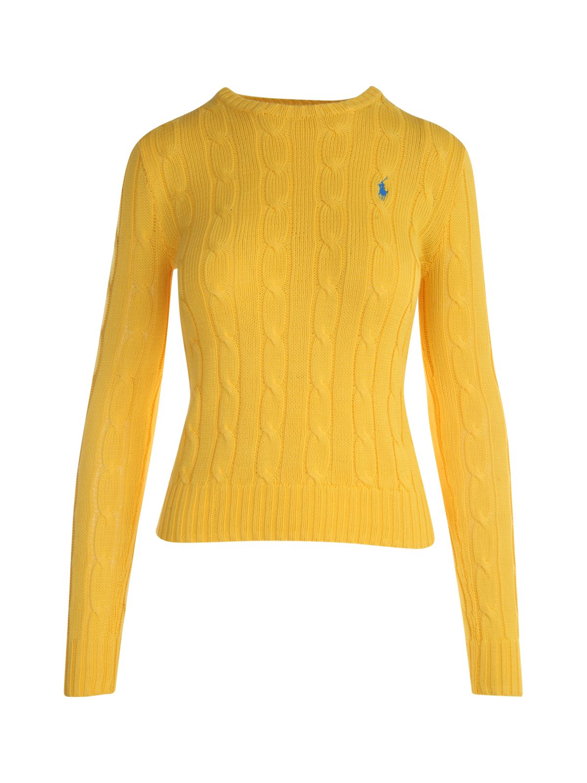 Polo Ralph Lauren Crew Neckline Sweater With Braids In Yellow