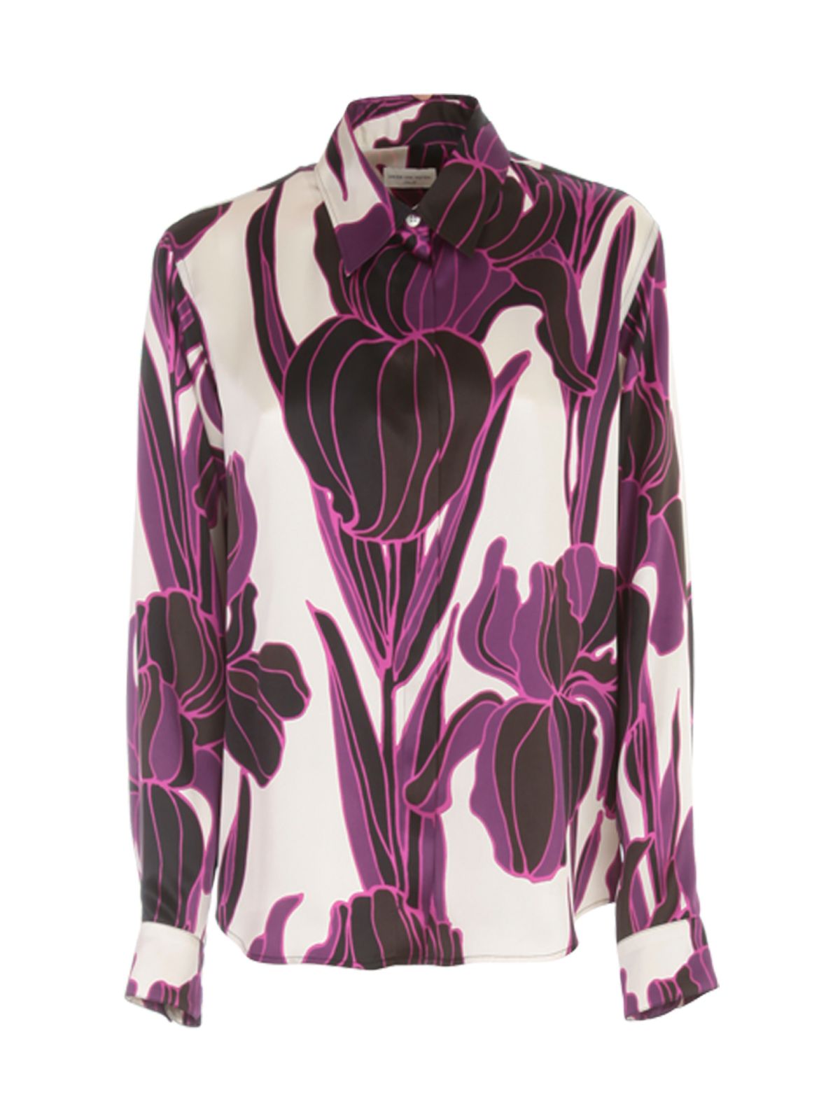 Dries Van Noten Woman`s Pink &amp; Purple Silk Shirt
