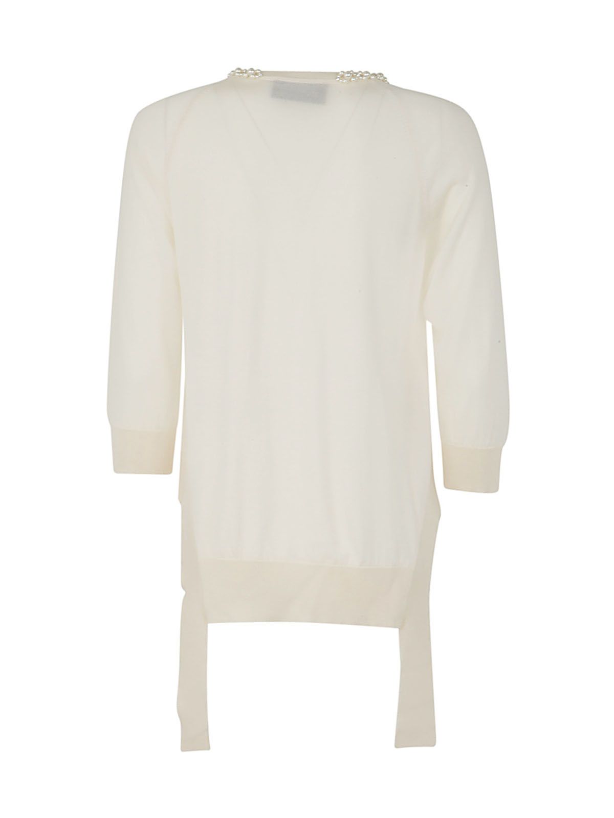Shop Simone Rocha Long Sleeve Jumper With Cut Out Sides, Tails &amp; Emb