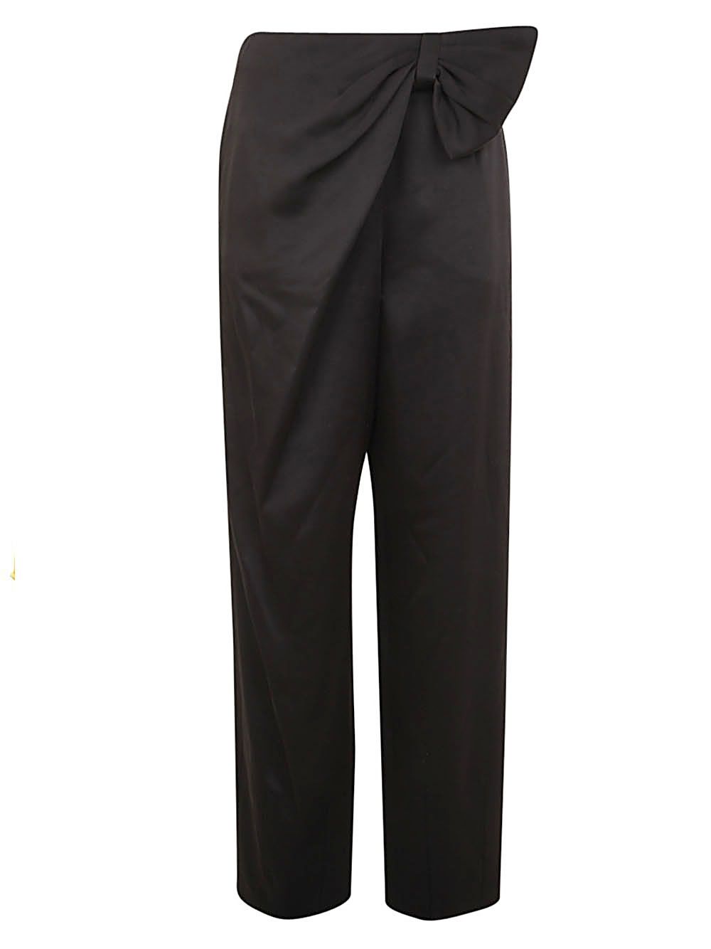 Shop Alberta Ferretti 's Black Trousers With Ribbon| Bernardellistores.com