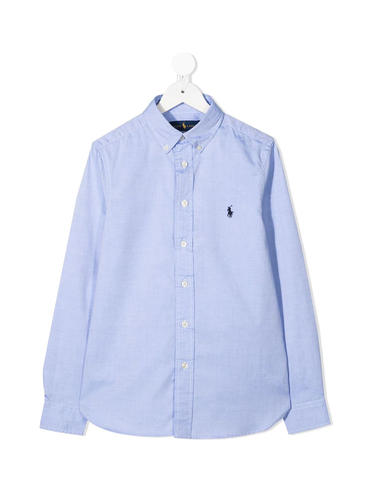 Polo Ralph Lauren Kids Oxford Shirt In Light Blue Slim-fit Cotton