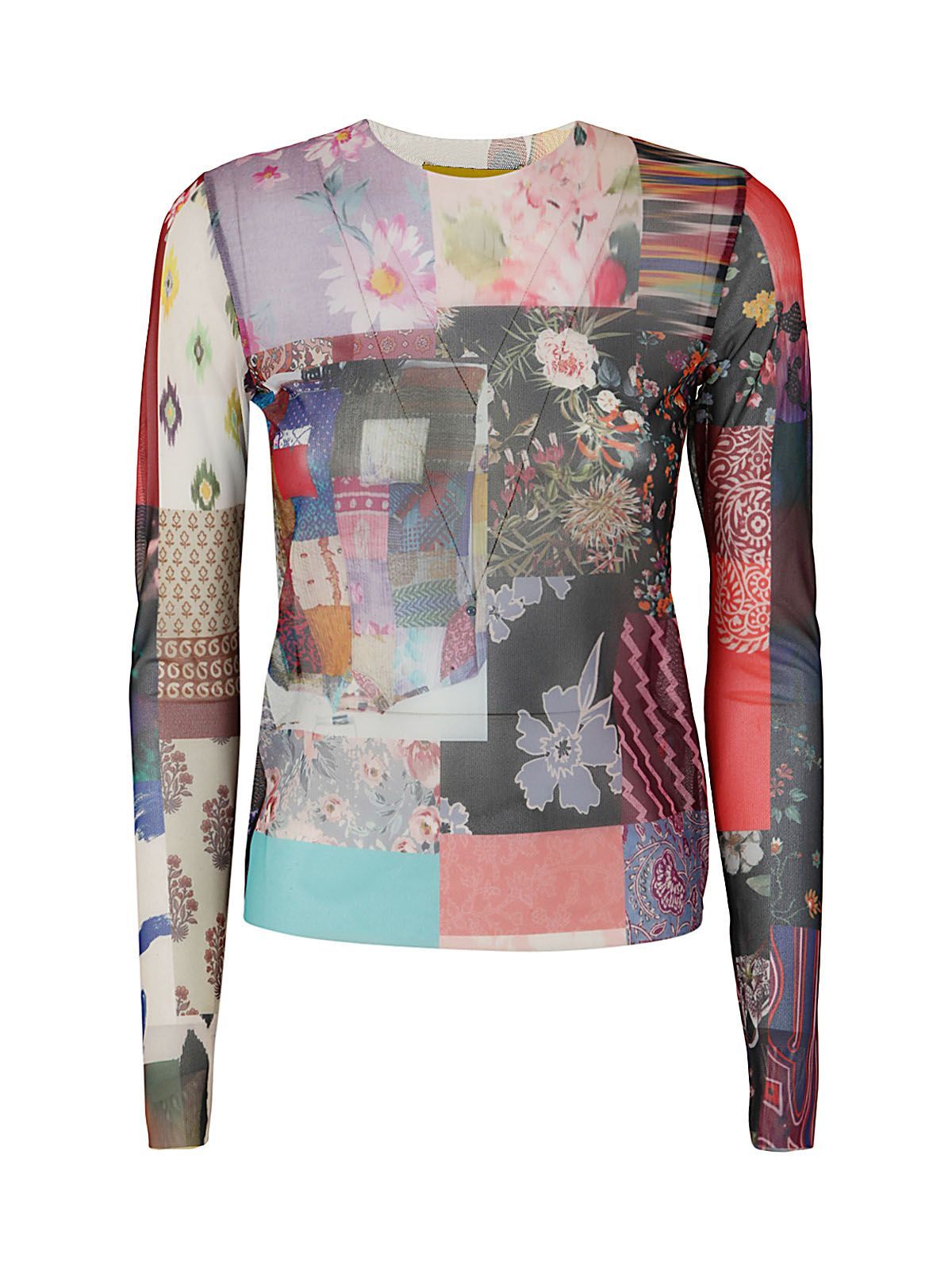 Marques' Almeida Multicolor Patchwork Long Sleeve T-shirt In Patchwork Print