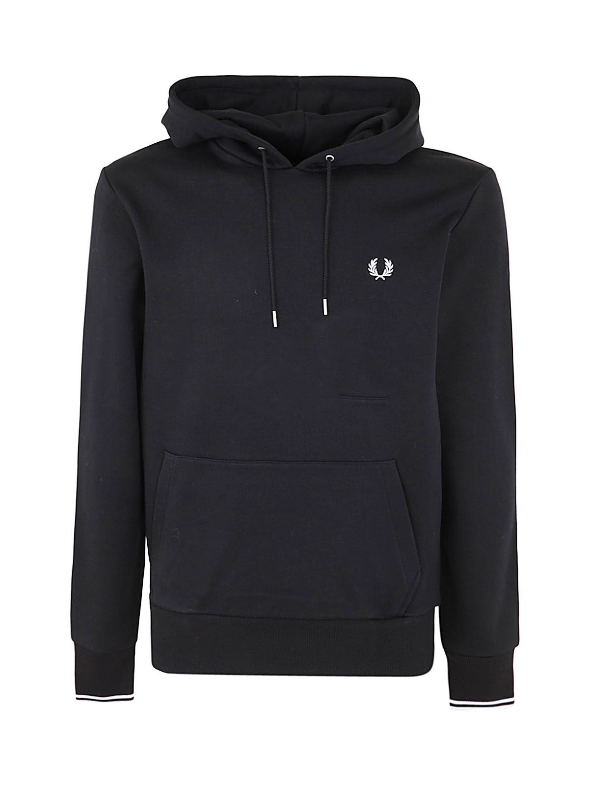 Fred Perry Fp Tipped Hooded Sweatshirt In Blue | ModeSens