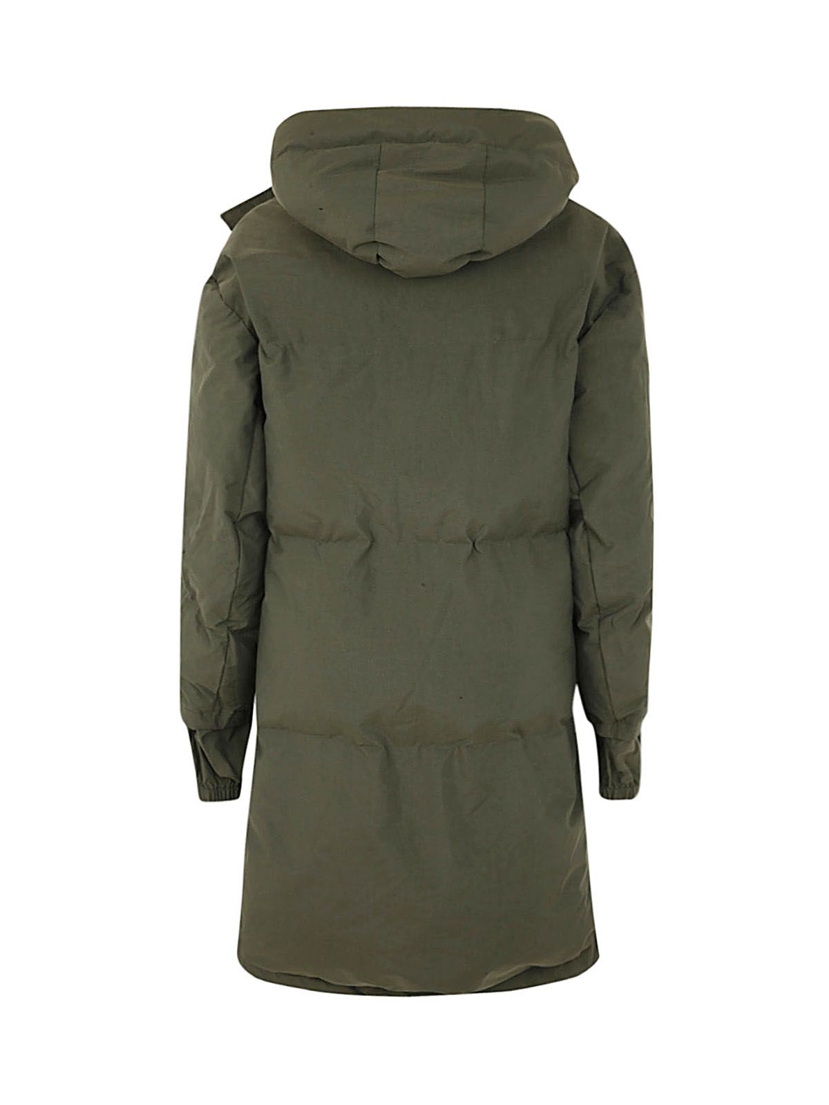 Shop Jw Anderson Contrast Hood Long Puffer Coat