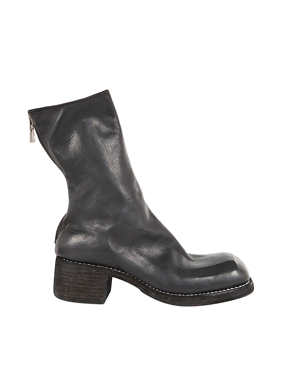Guidi Back Zipped Mid Boots In Black