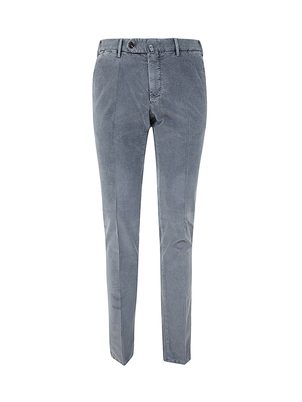 Pt01 Flat Front Trousers With Diagonal Pockets In Night Blue