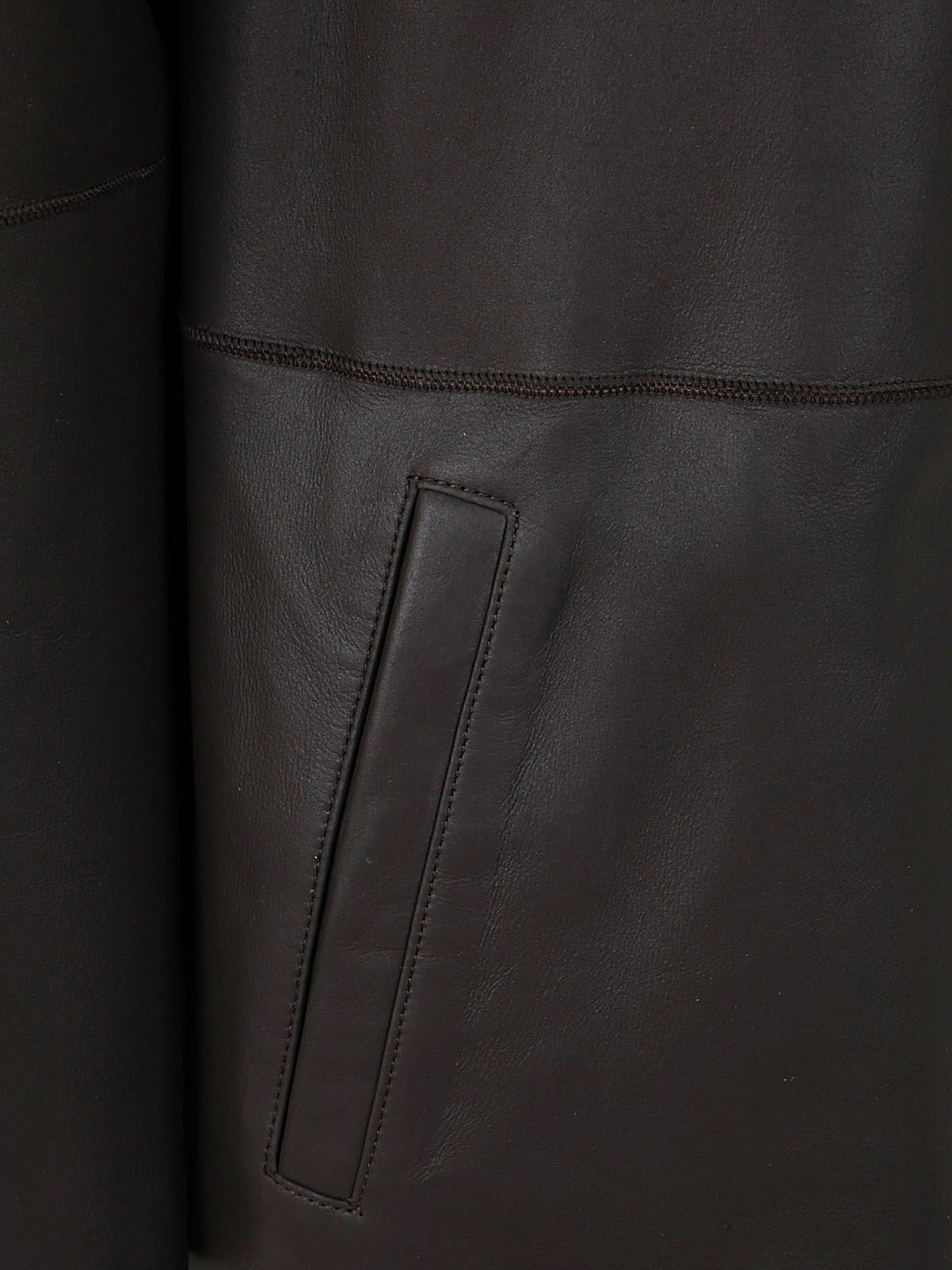 Shop Desa 's Black Reversible Shearling Jacket