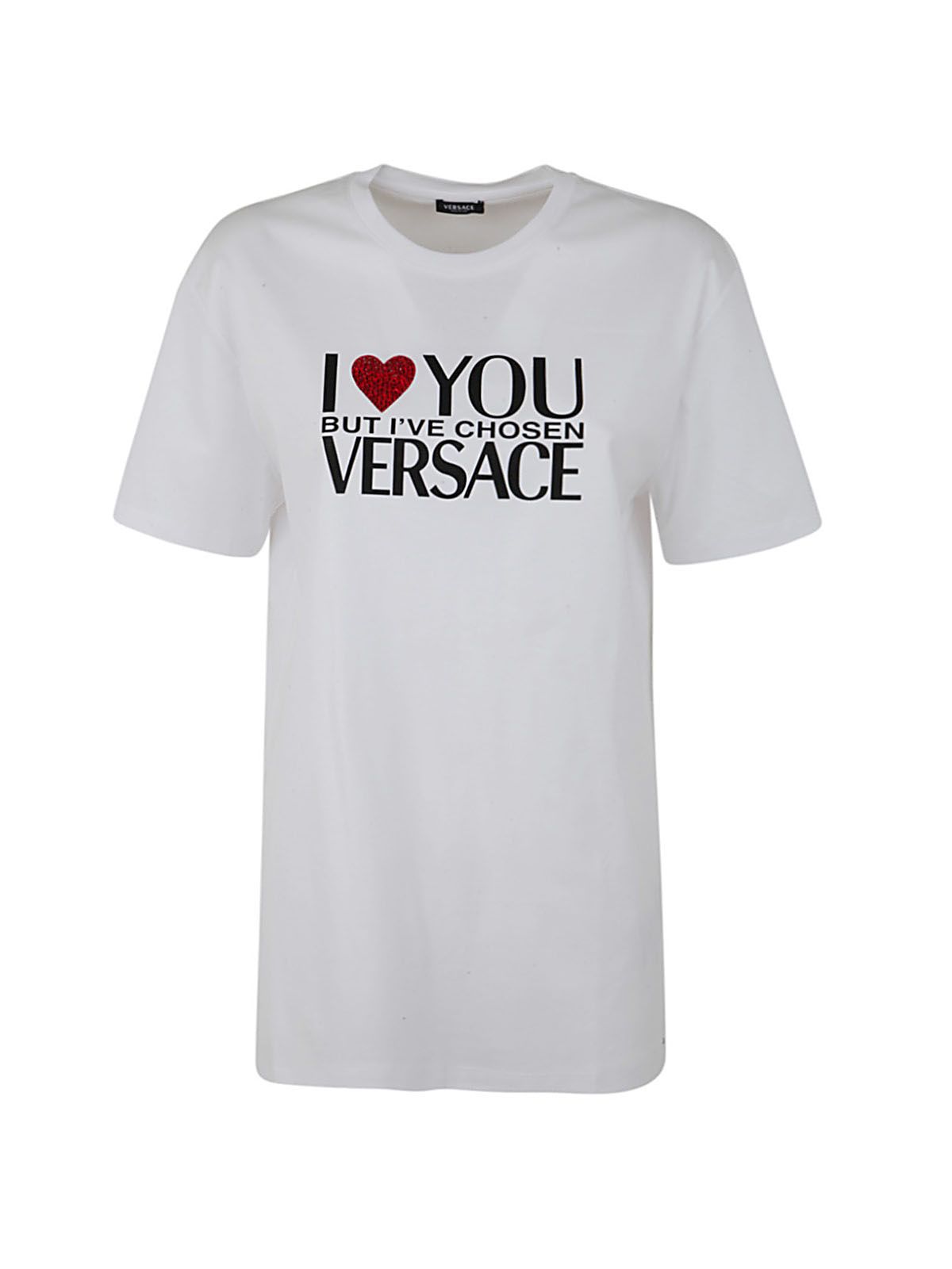 Shop Versace Hot Fix I Love You T-shirt