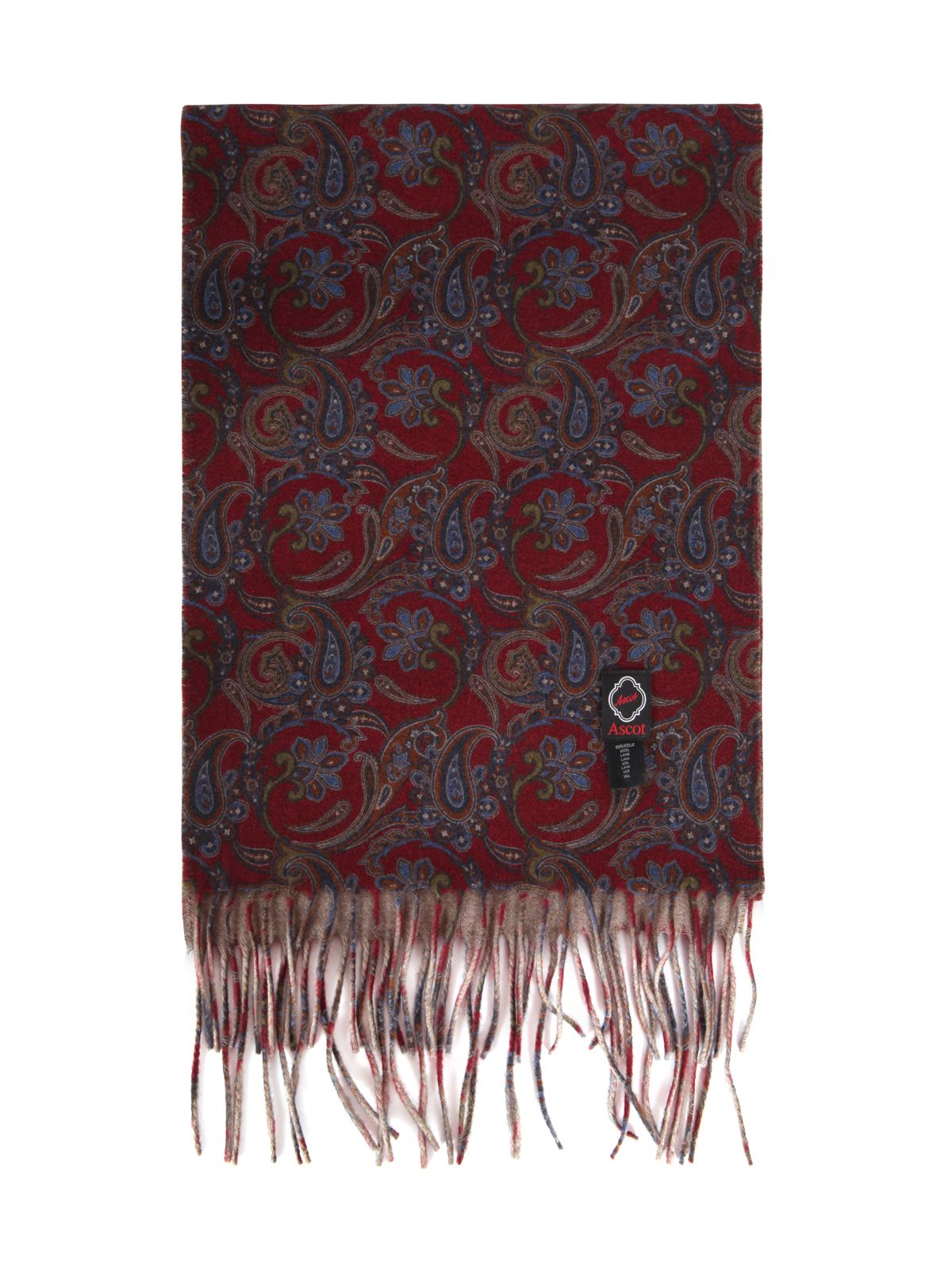 Ascot Wool Paisley Scarf In Multicolour