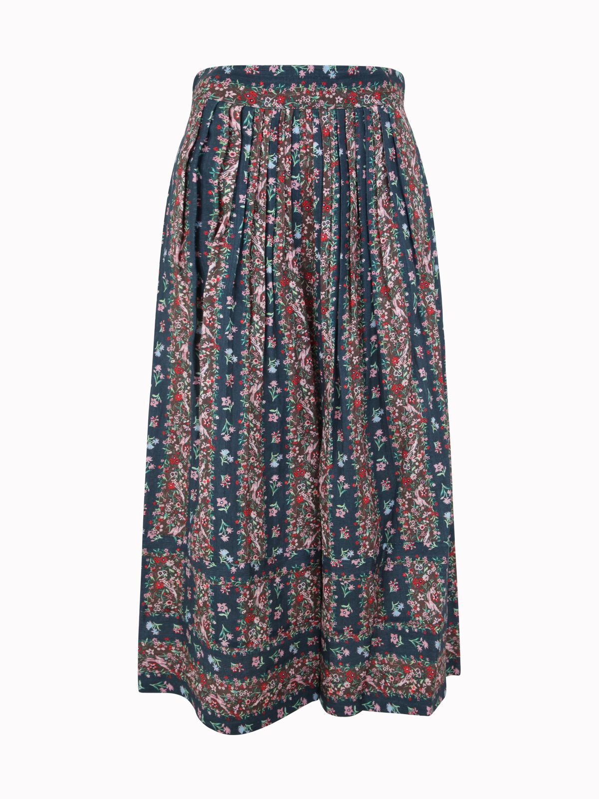 See By Chloé Deva Printed Linen Midi Skirt In Multicolor