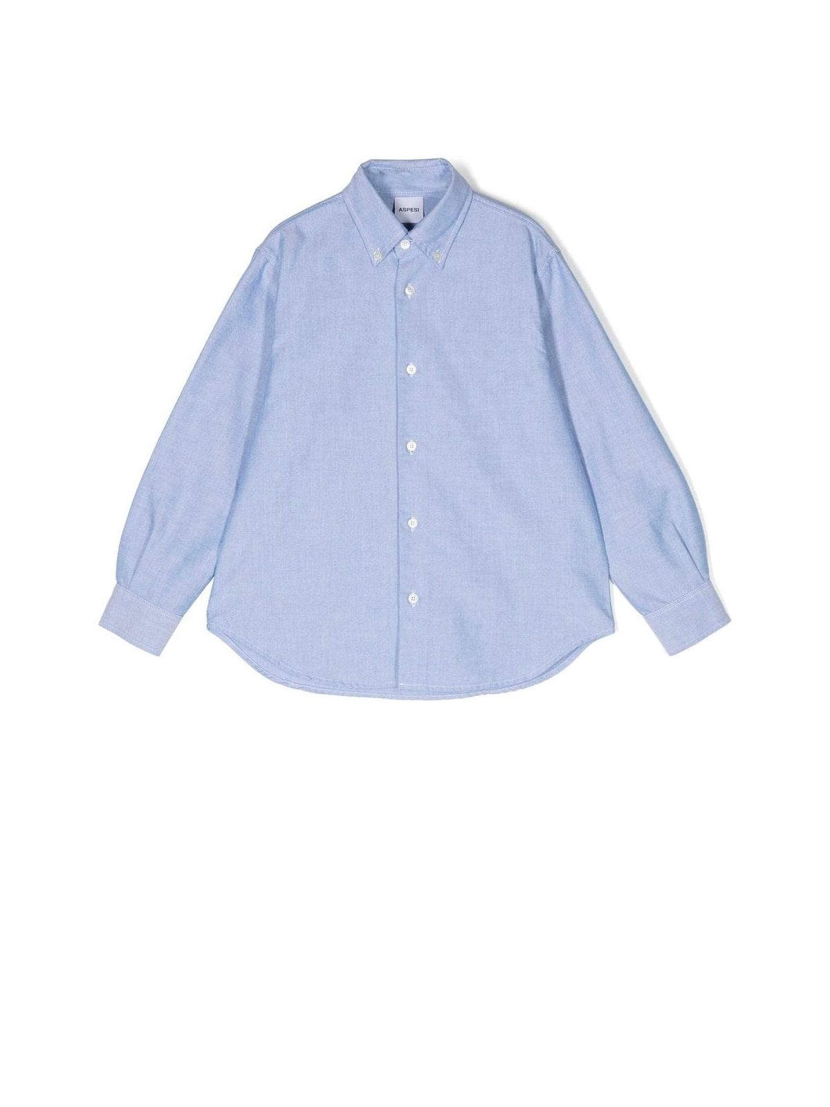 Aspesi Long-sleeved Cotton Shirt In Reef Blue
