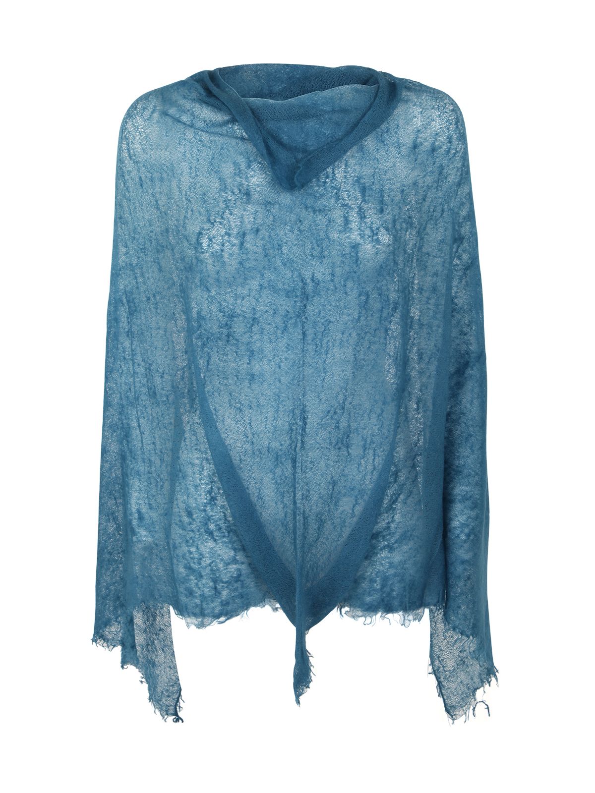 Mirror In The Sky Semi Felted Poncho In Blue