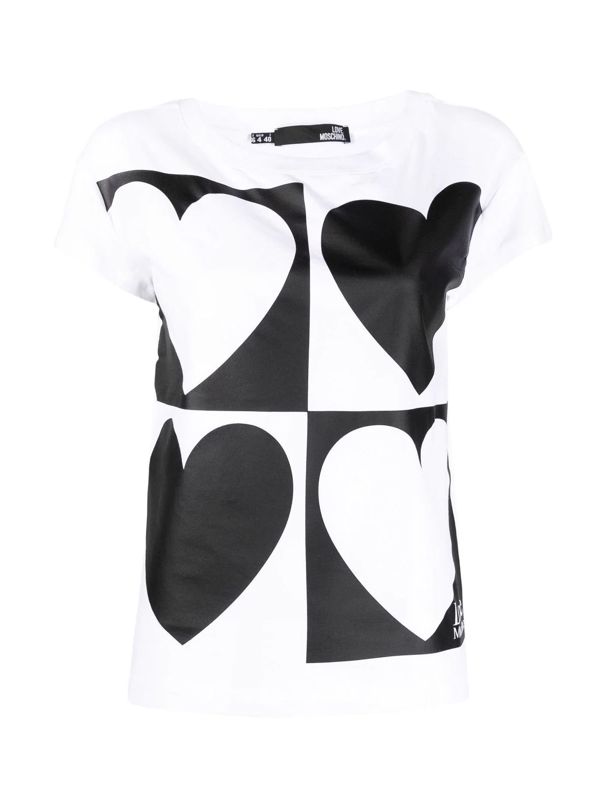 Love Moschino Heart-print Short-sleeved T-shirt In White