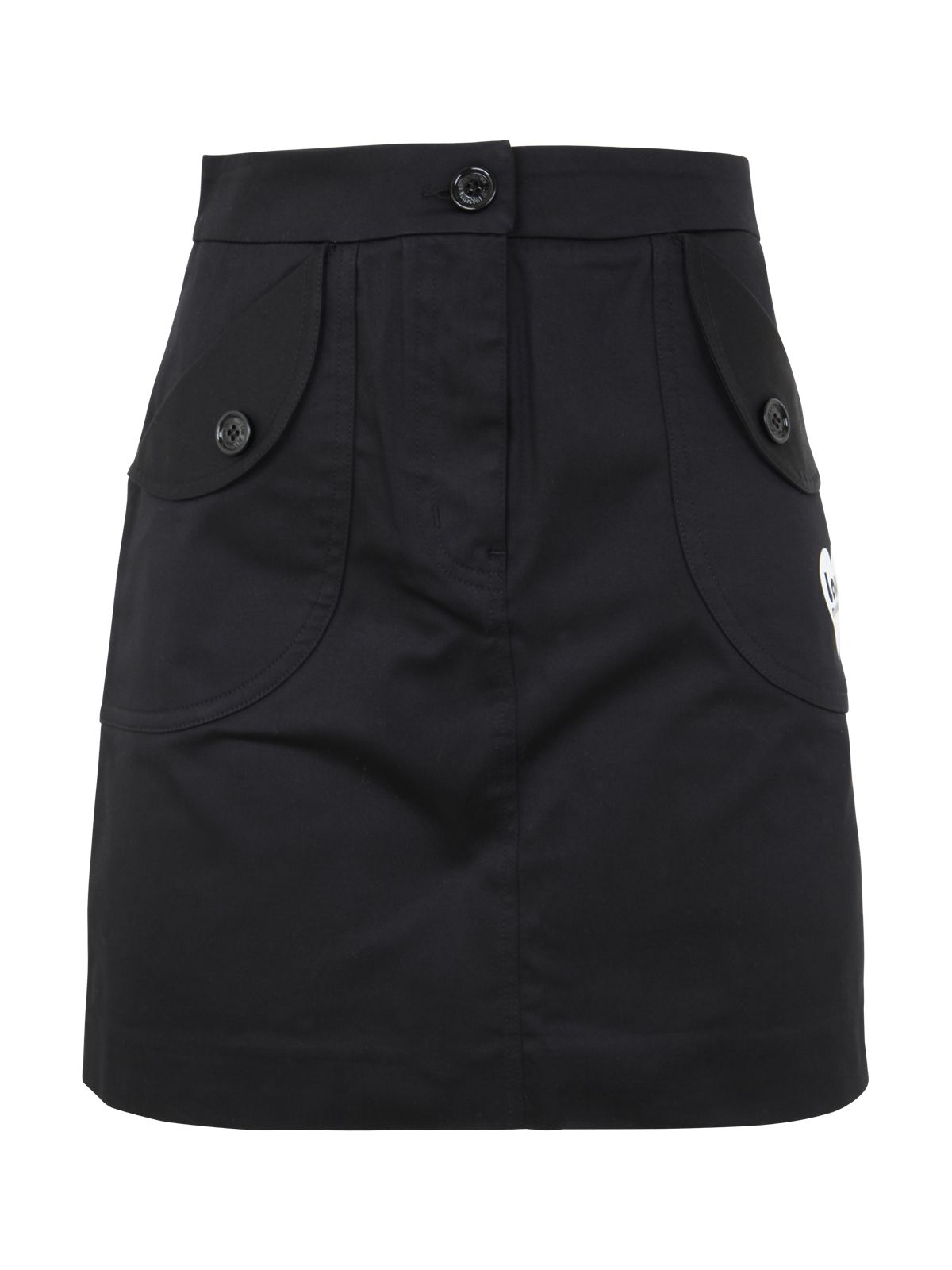 Love Moschino Heart Patch Mini Skirt In Black