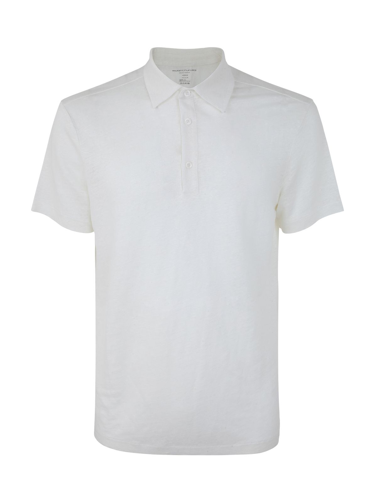 Shop Majestic Polo Shirt Linen Blend