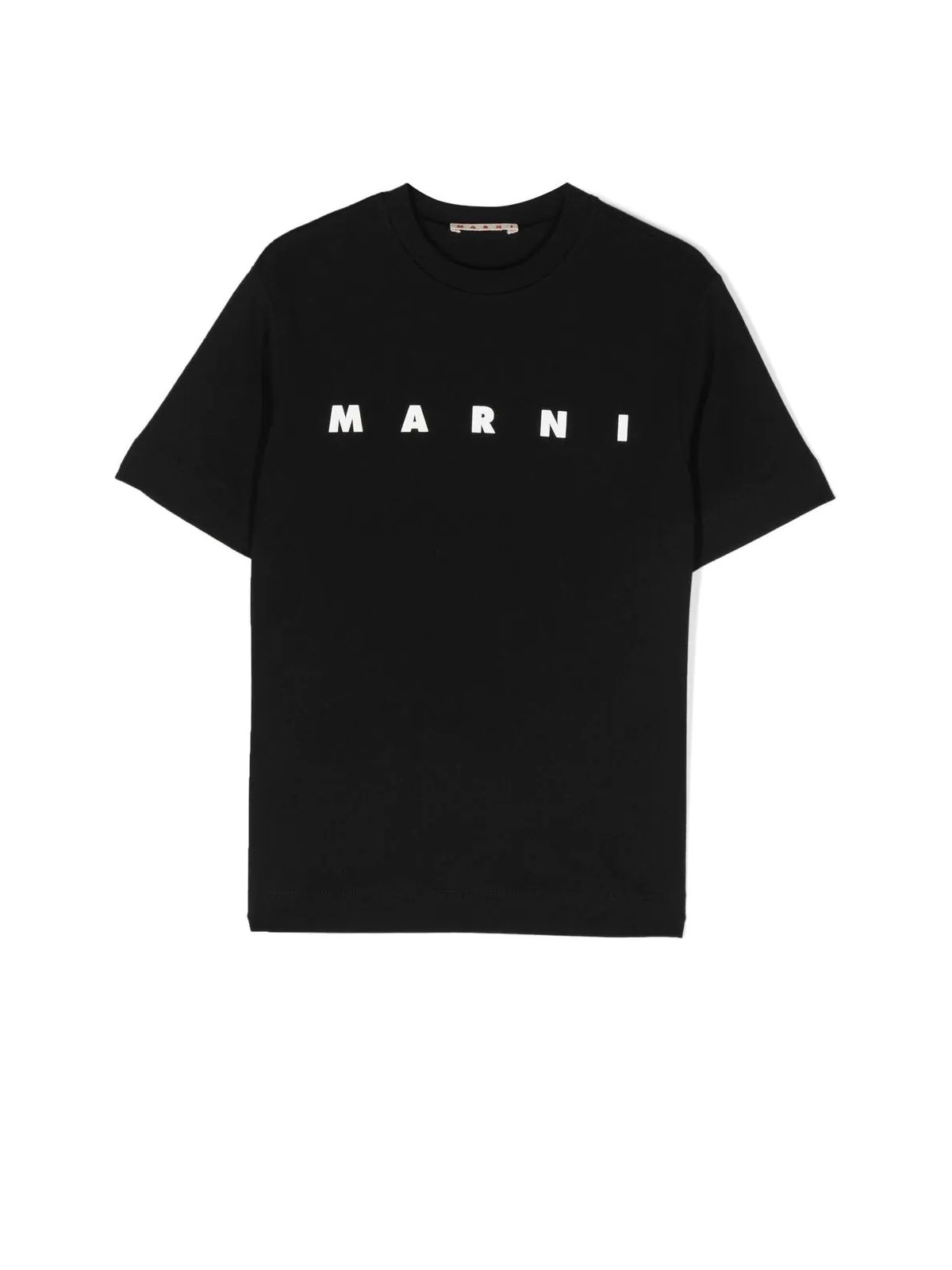 Marni Kids' Logo-print Crew-neck T-shirt In Black