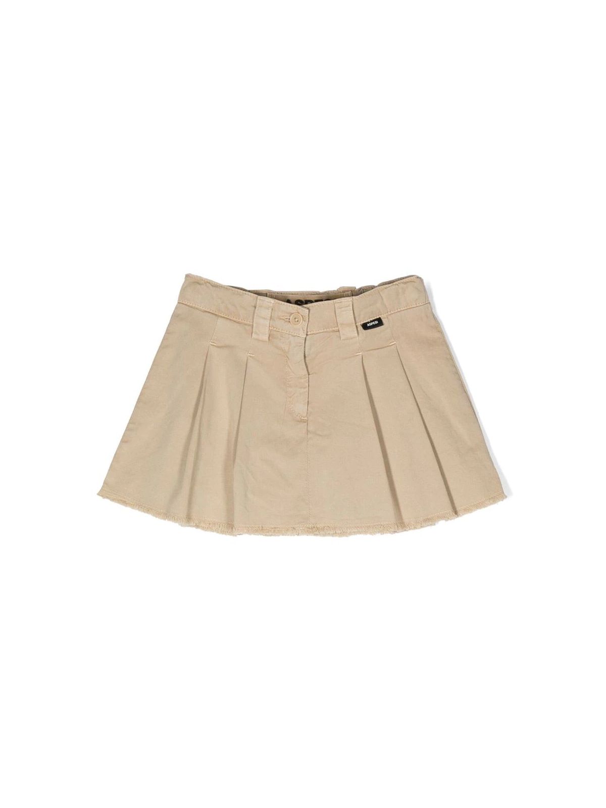 Aspesi Box-pleated Short Skirt In Beige