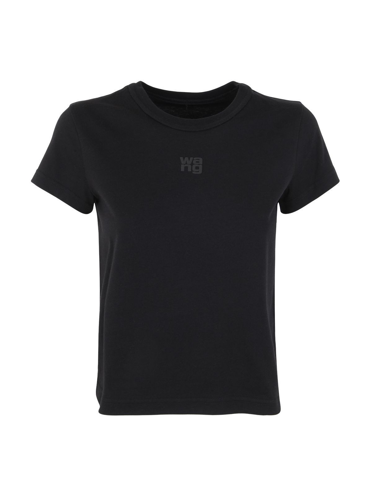 ALEXANDER WANG ESSENTIAL SHRUNK TEE WITH PUFF LOGO AND BOUND NECK,4CC3221358.C|092