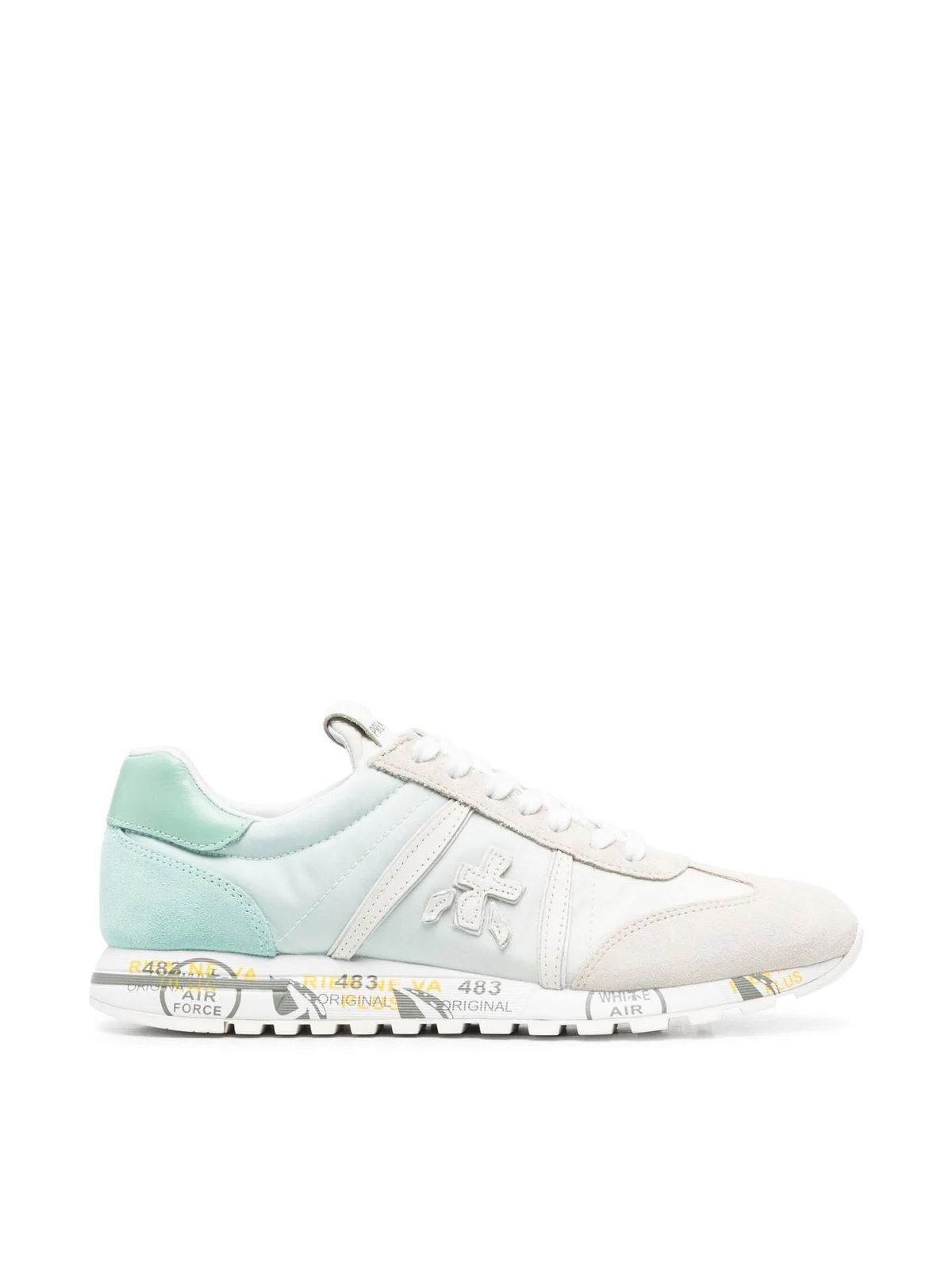 Premiata Lucyd Logo-print Suede Trainers In Green Water