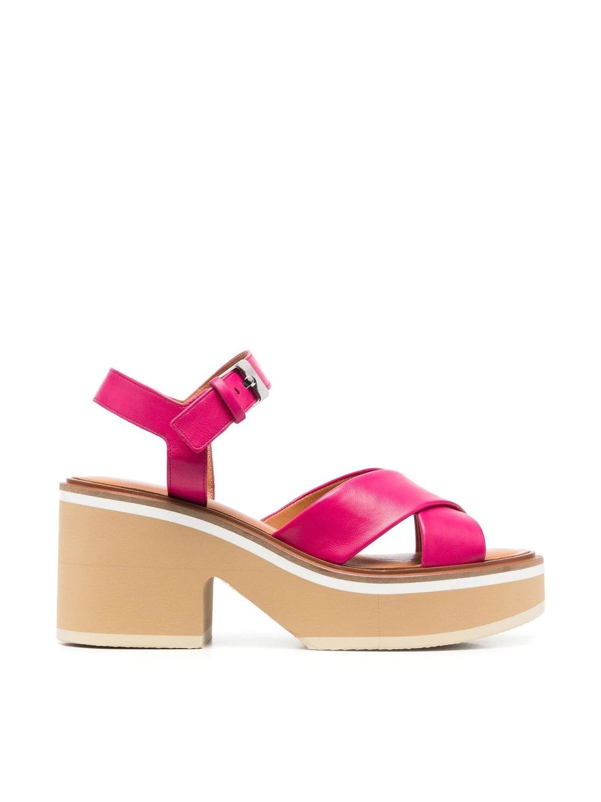 Clergerie Charline Leather Sandals In Pink