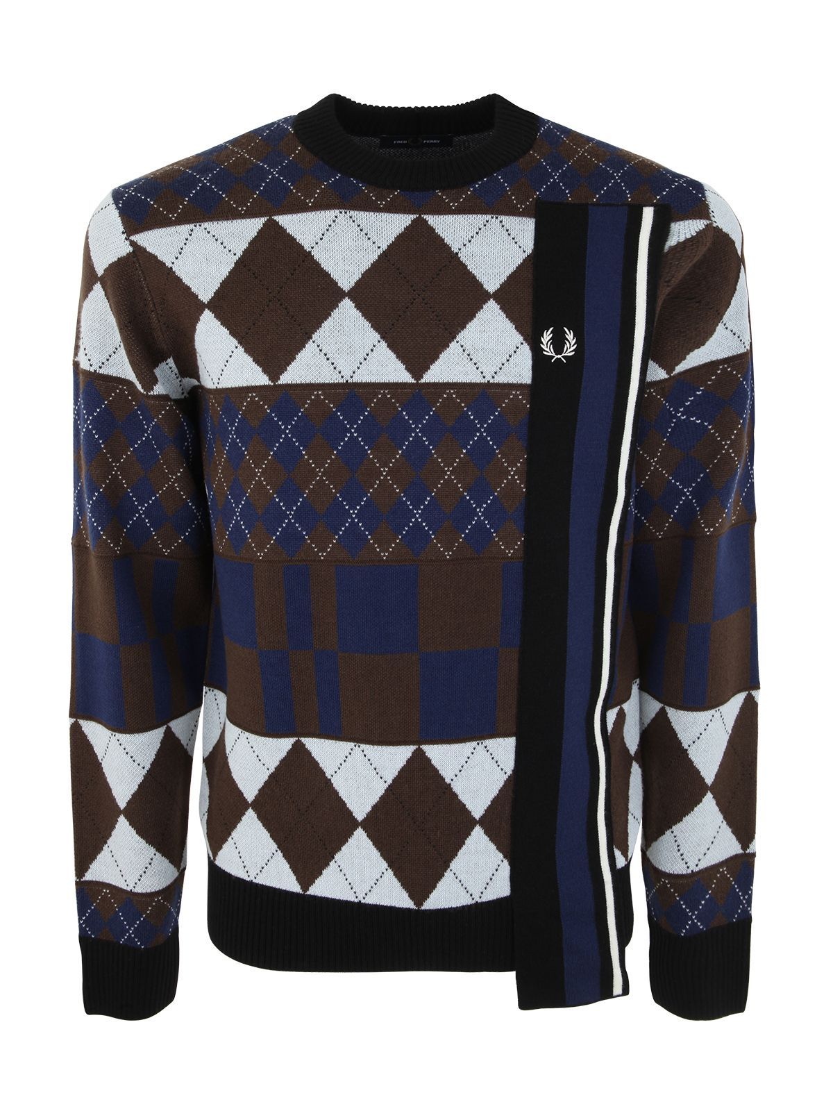 Shop Fred Perry Striped Argyle Knitwear