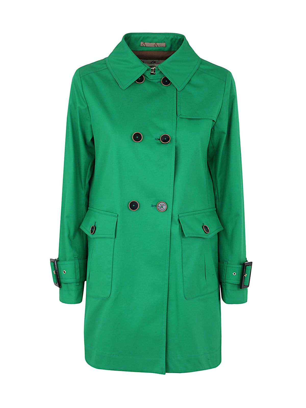 Shop Herno Double-breasted Cotton Coat