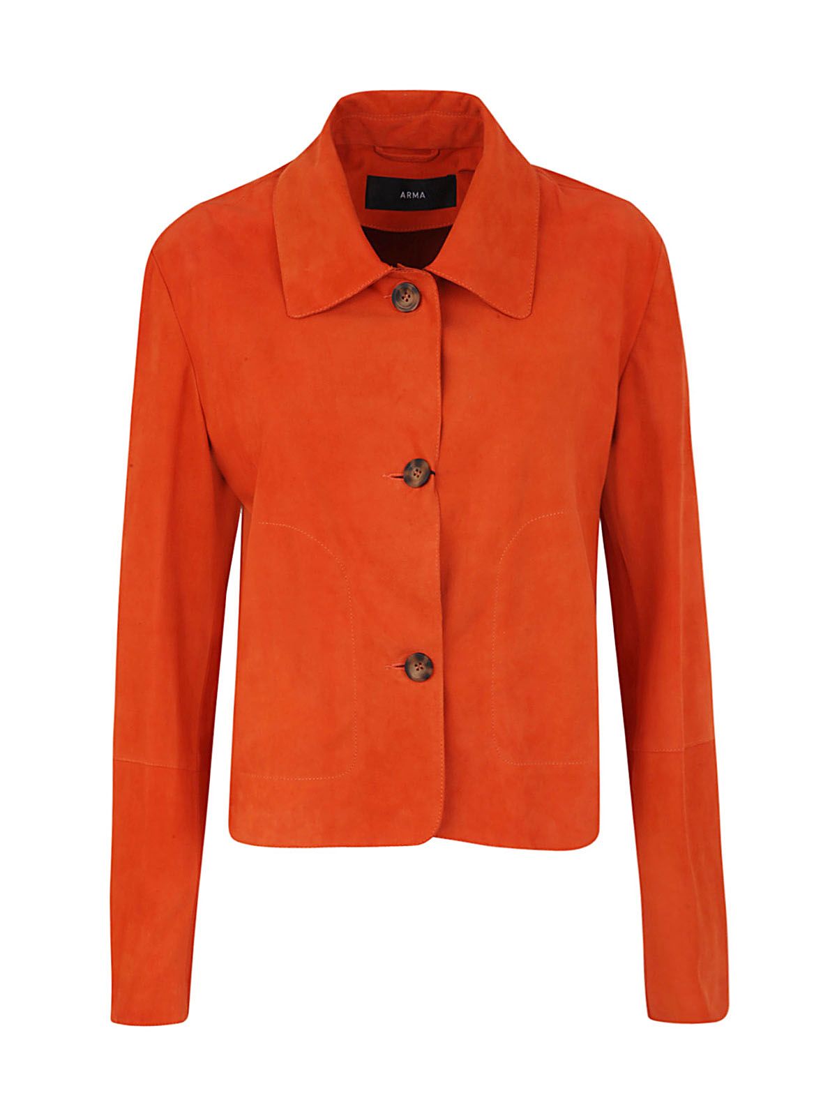 Arma Button Fastening Cropped Jacket In Citrus