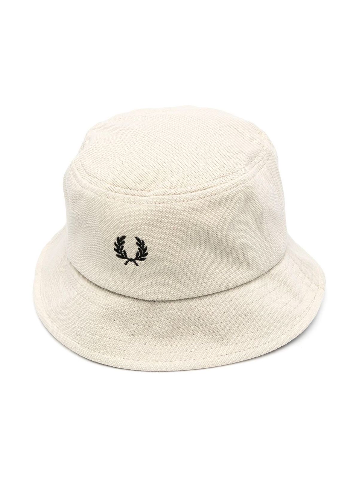 Fred Perry Embroidered-logo Bucket Hat In Light Oyster