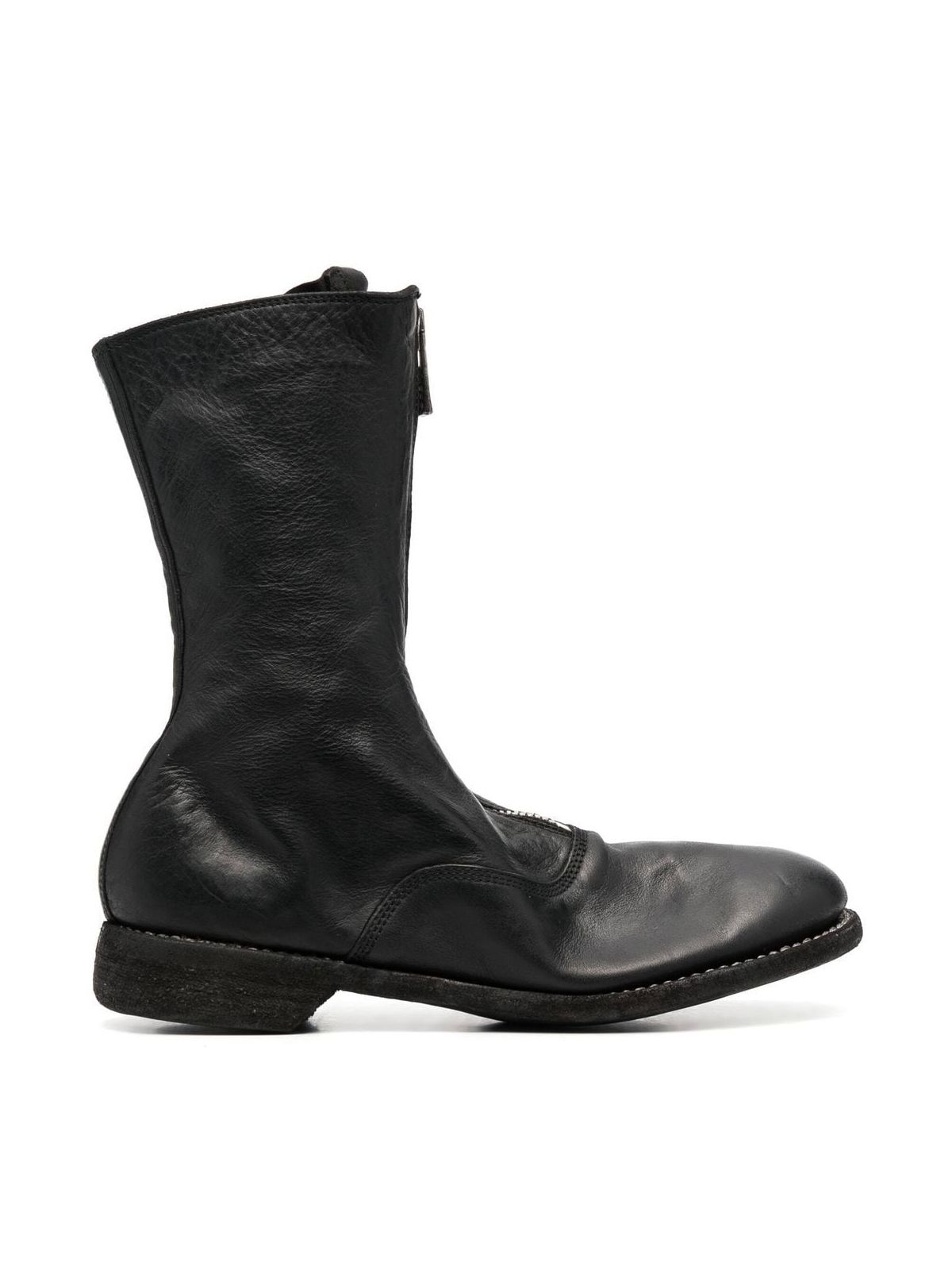 Guidi Front Zip Boot In Blkt Black