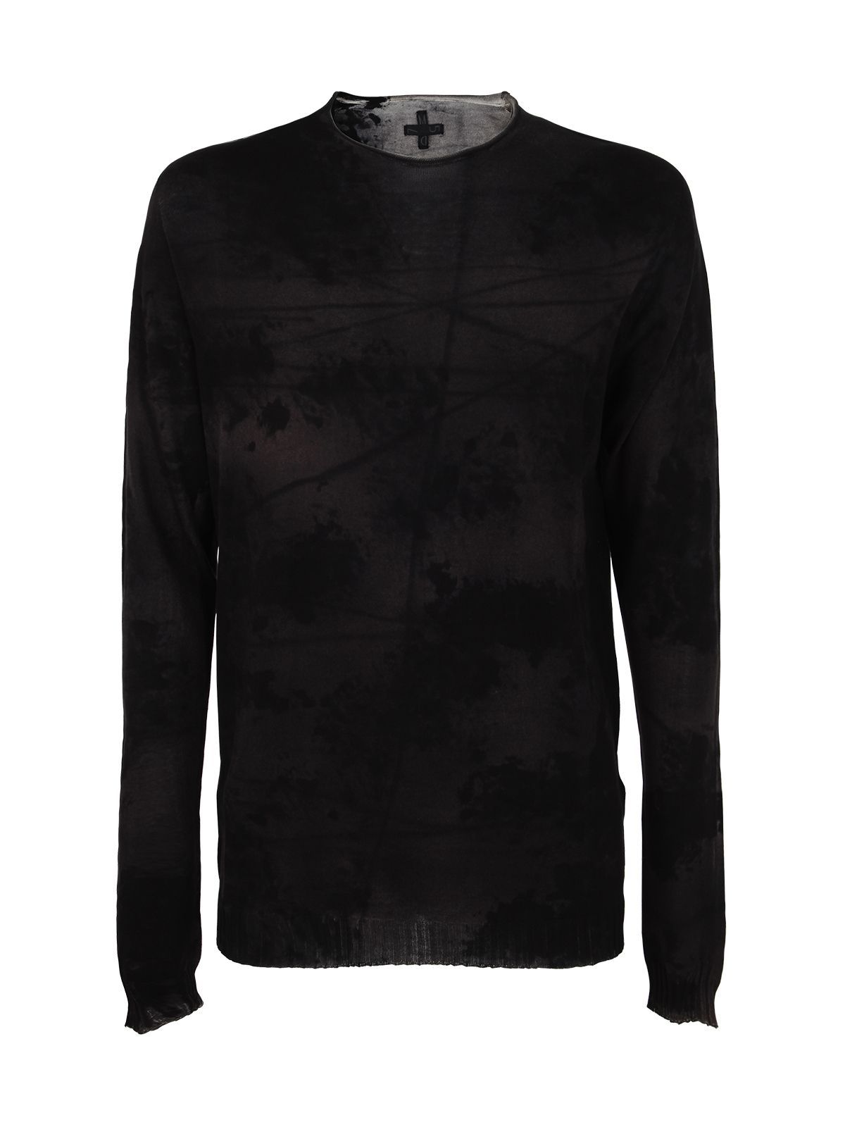 Md75 Shaded Round Neck Pullover In Black Dust