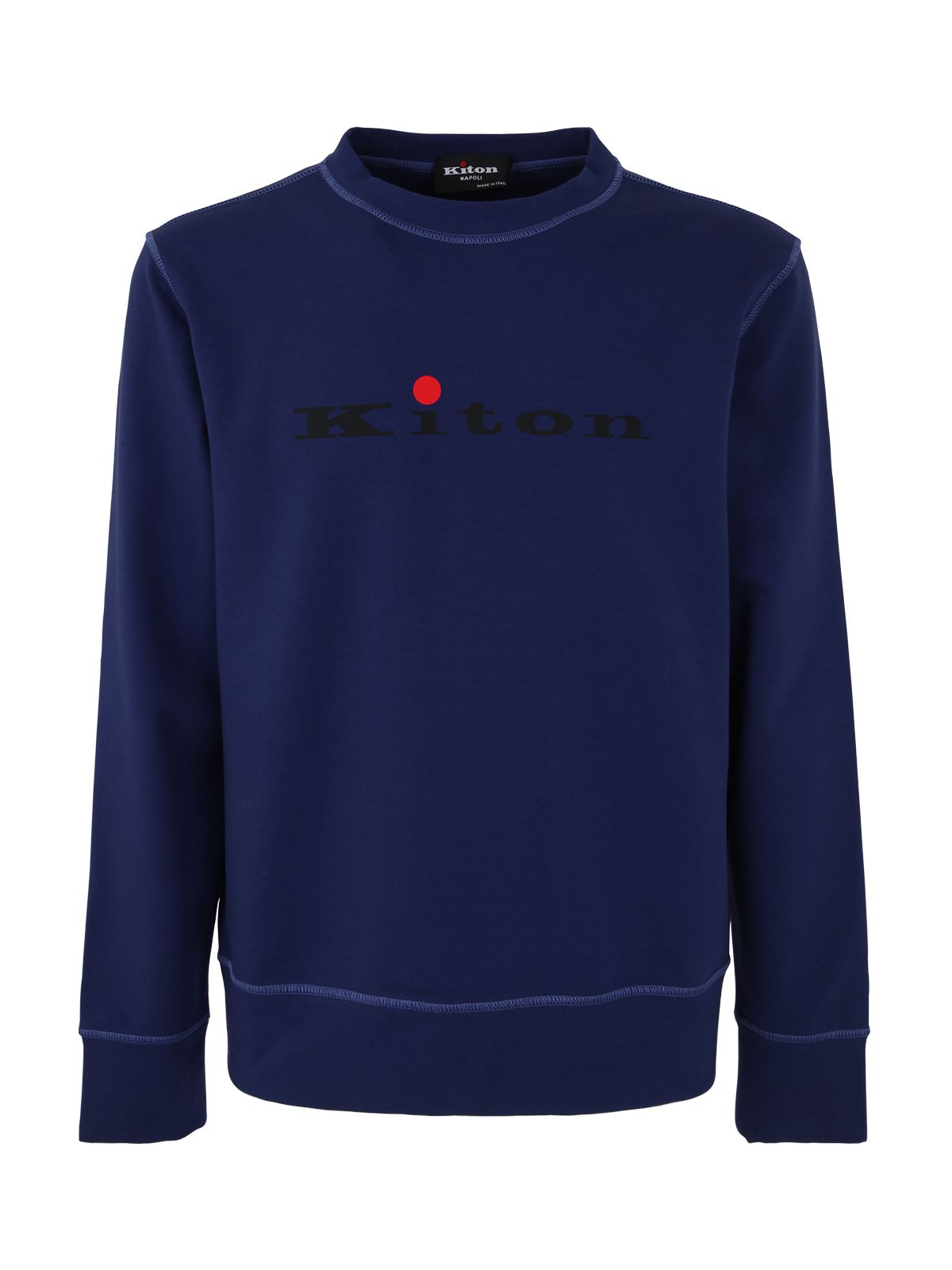 Shop Kiton Crew Neck Cotton Sweater