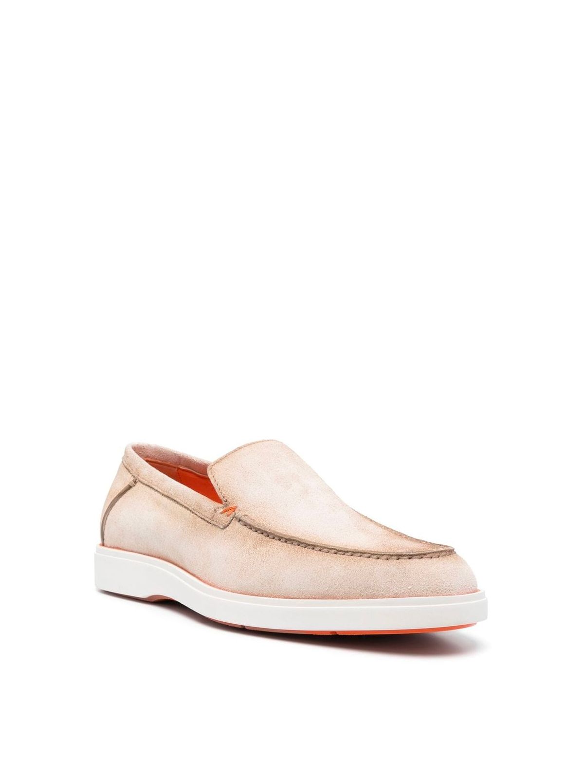 Shop Santoni Moccasin Leather Loafers