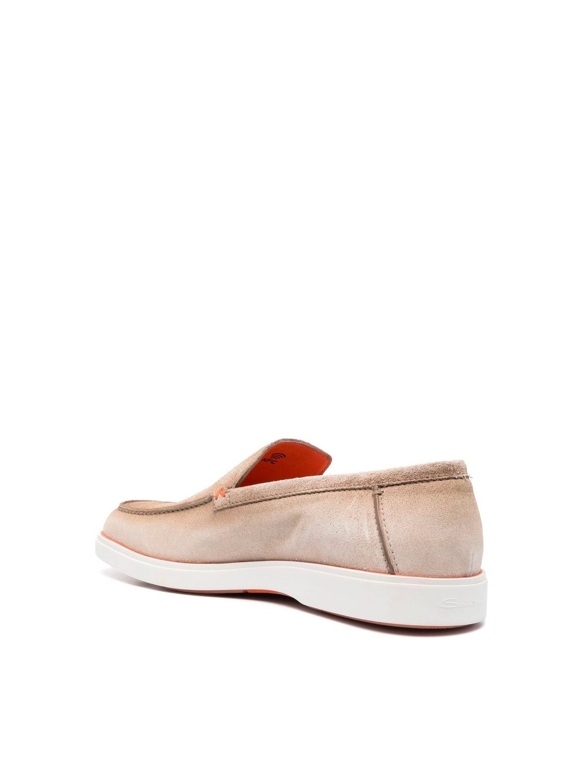Shop Santoni Moccasin Leather Loafers