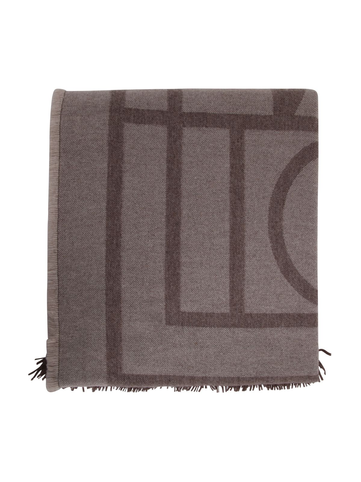 Monogram jacquard wool scarf eggnog
