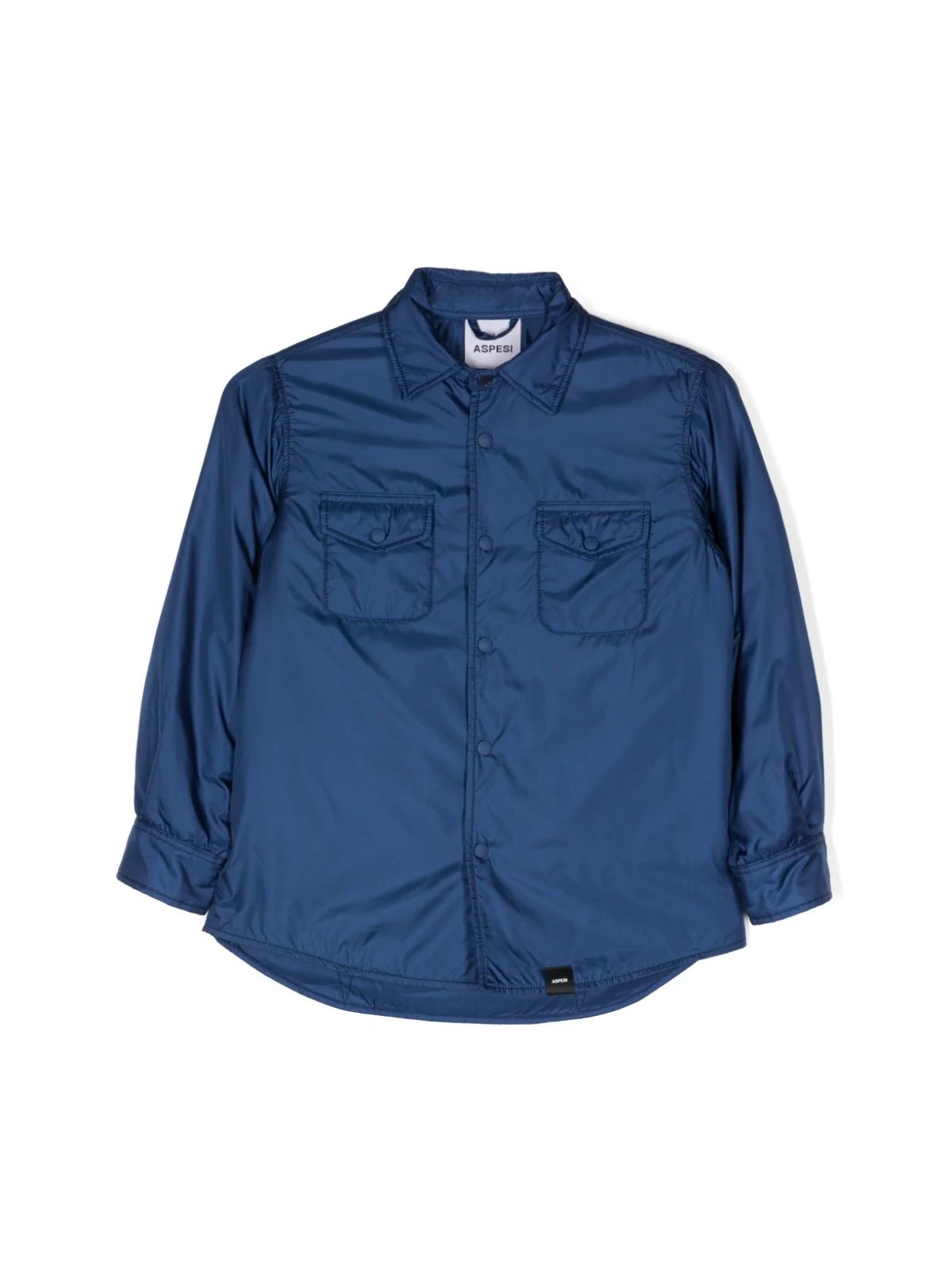 Aspesi Logo-patch Shirt Jacket In Blue