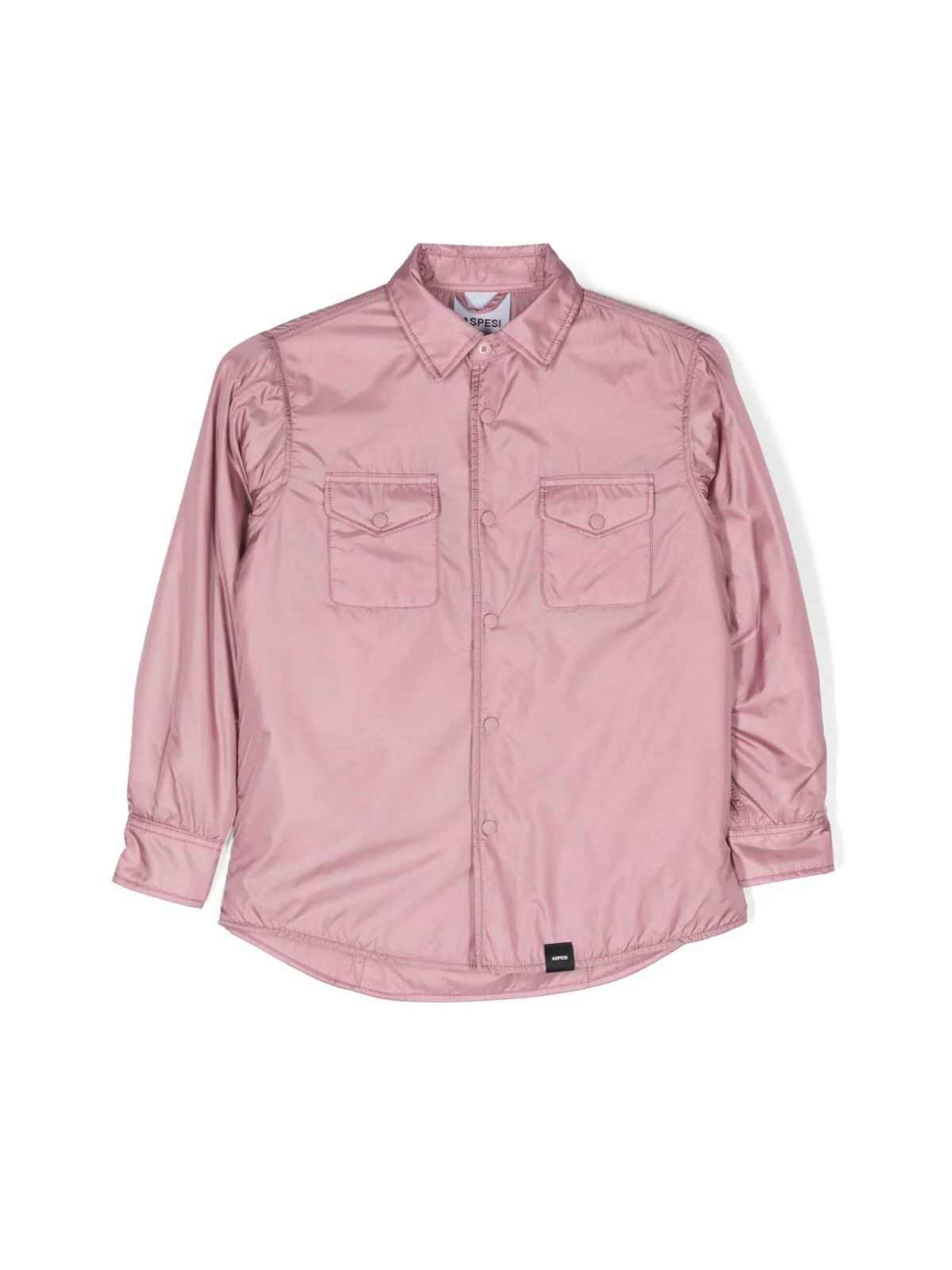 Aspesi Logo-patch Shirt Jacket In Pink
