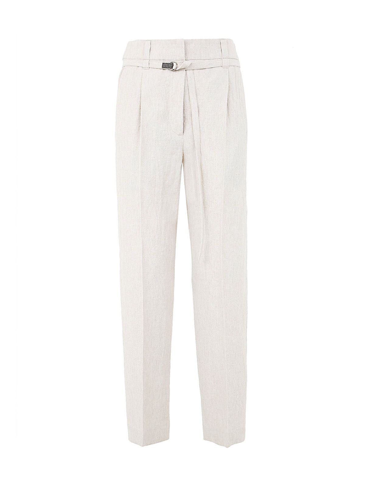 Shop Brunello Cucinelli Women's Linen Straight Pants