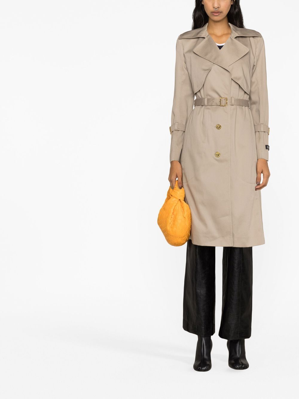 Shop Patou Double-breasted Cotton Trenchcoat