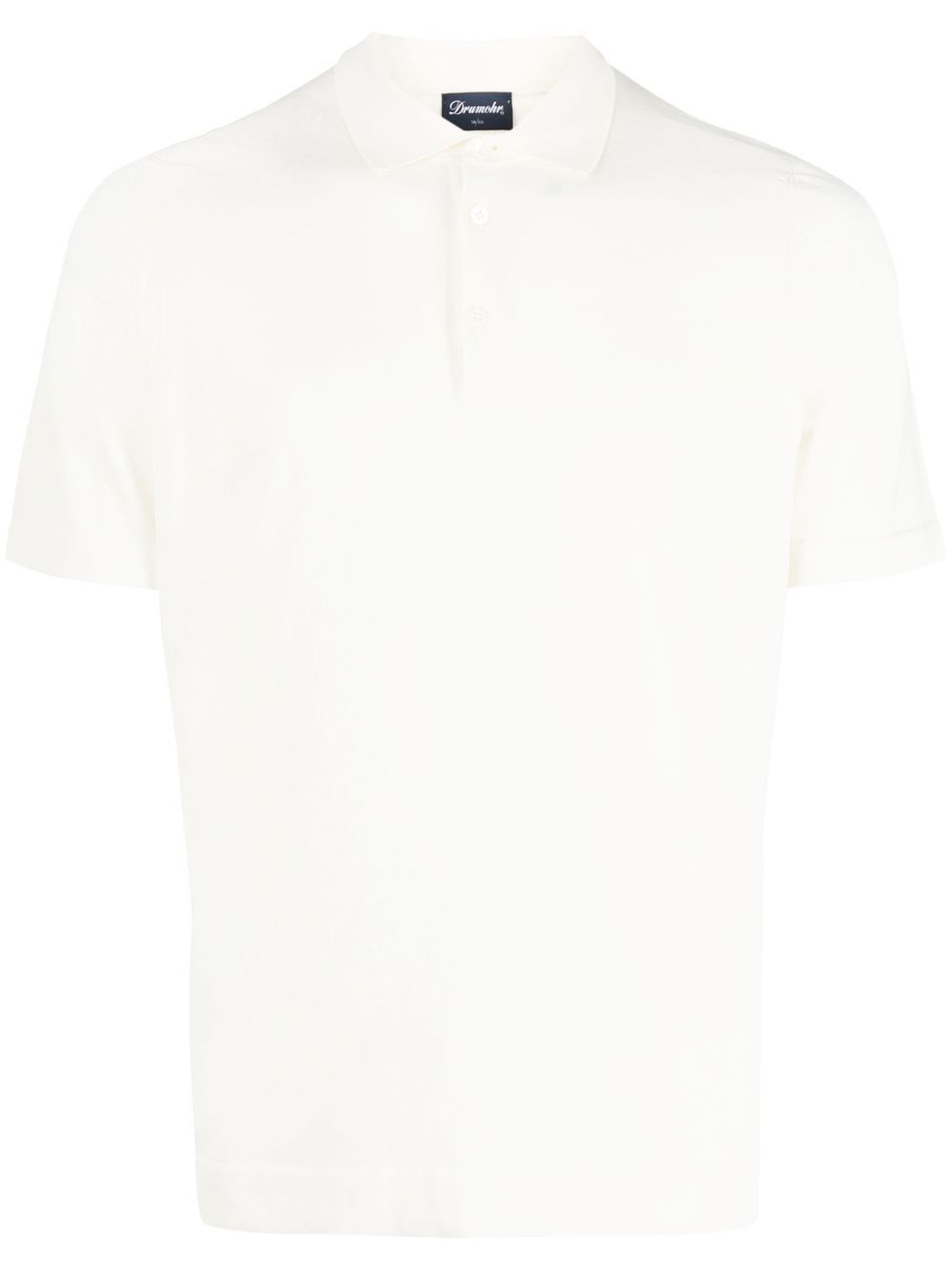Drumohr Short Sleeves Polo With Buttons In Cream