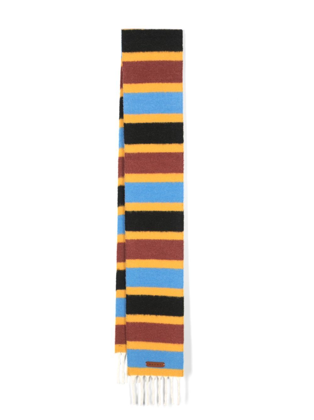 Shop Marni Fringed Scarf With  Label