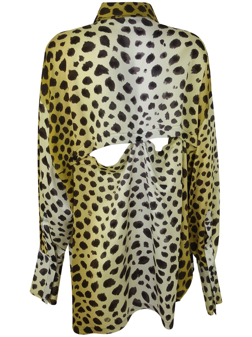 Shop Attico Kota Cheetah Printed Fluid Satin Shirt