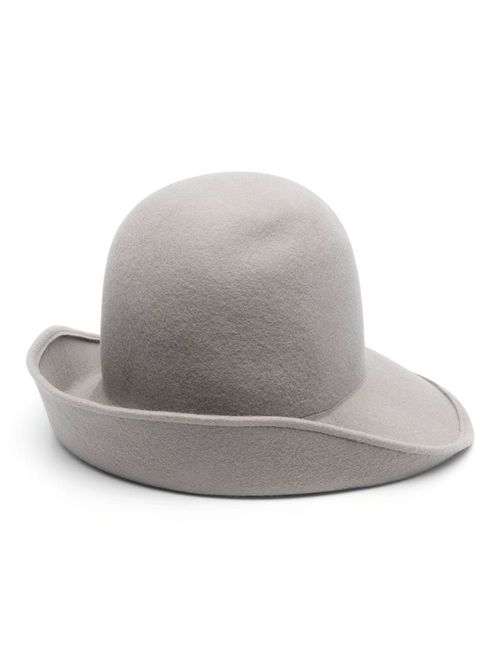 Emporio Armani Asymmetric Bowler Wool Hat In Grey