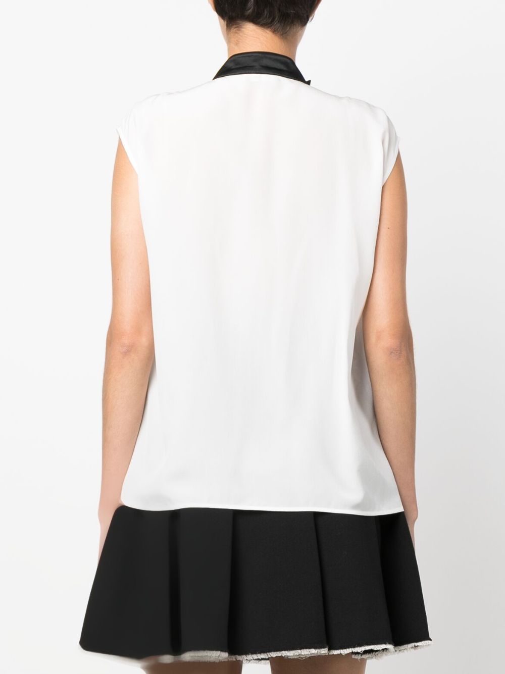 Shop Emporio Armani Sleeveless Shirt With Bow