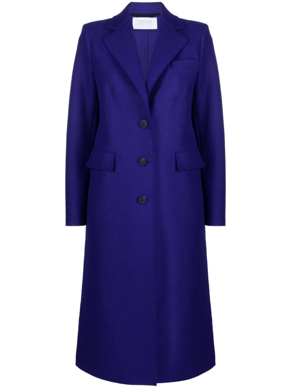 Harris Wharf London Single-breasted Buttoned Wool Coat In Purple