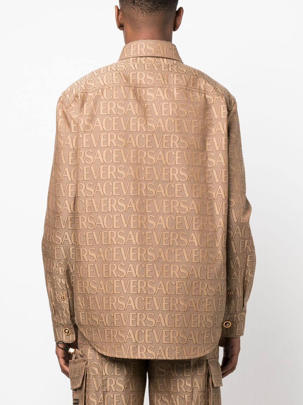 Shop Versace Blouson Techno Canvas Fabric  Allover Outline