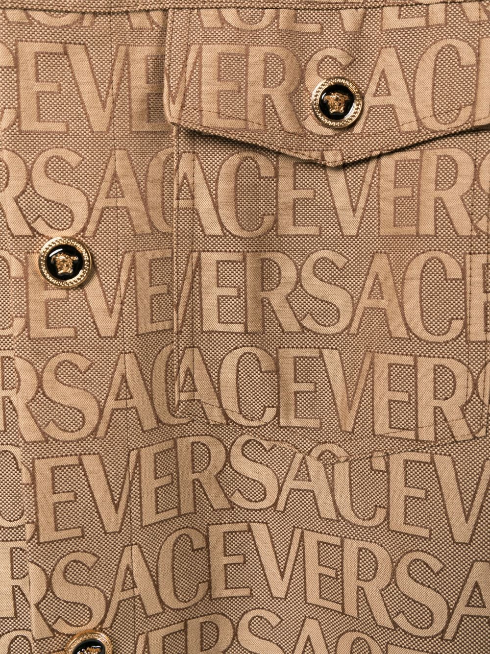 Shop Versace Blouson Techno Canvas Fabric  Allover Outline