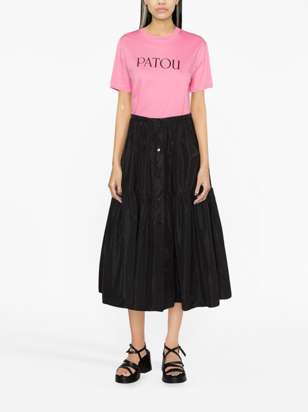 Shop Patou Maxi Volume Buttones Skirt