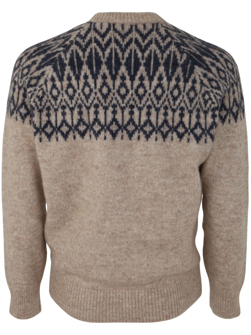 Shop Brunello Cucinelli Jacquard Crew Neck Sweater