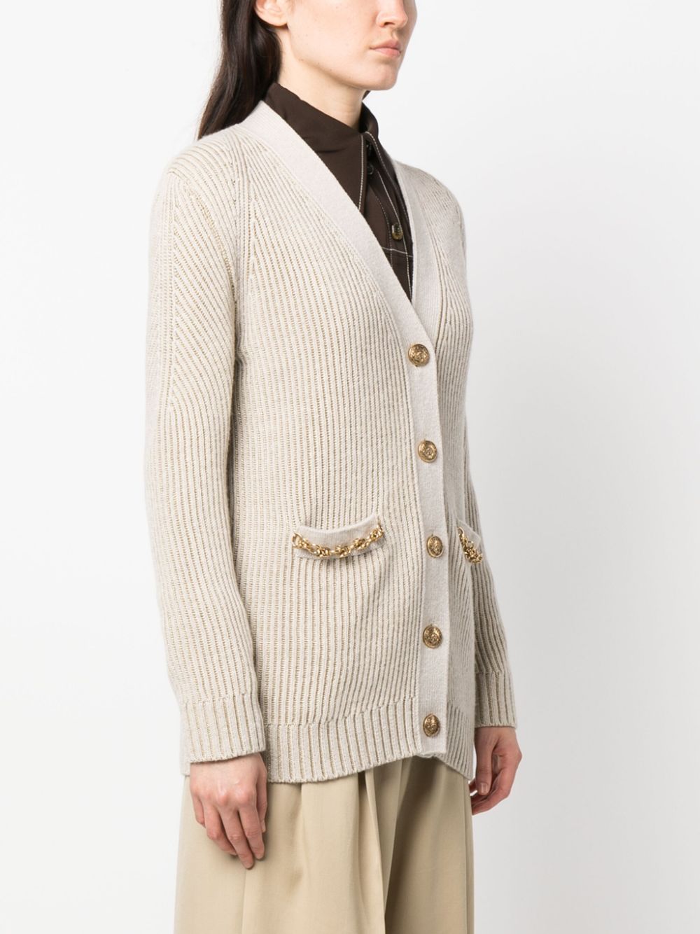 Shop Golden Goose Journey W`s Cardigan Wool Ribbed Jacquard